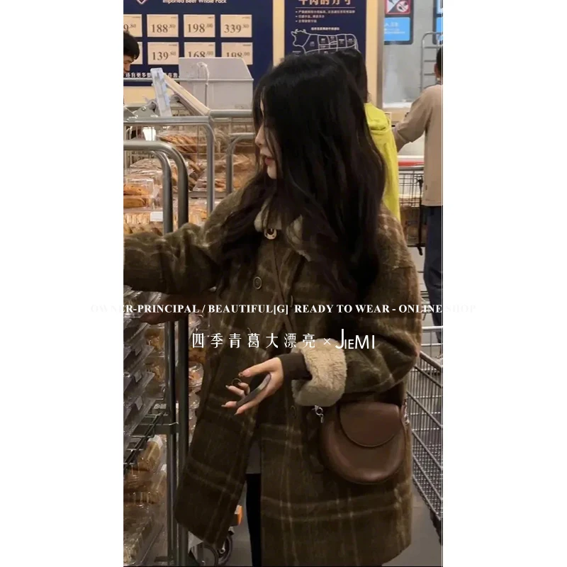 【大漂亮自制】冬季新款格子羽绒大衣 QL8DY626