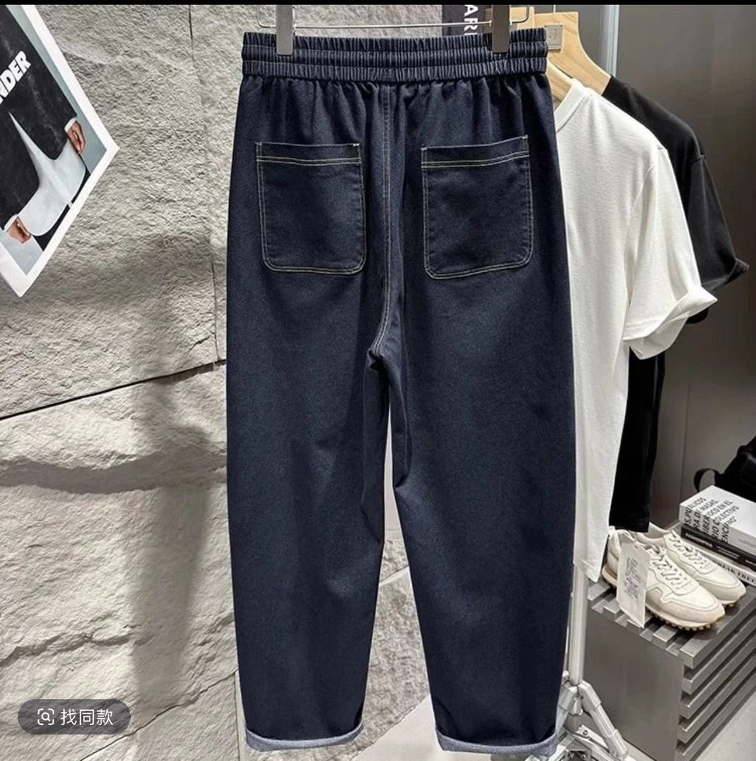 秋季新款牛仔裤男款宽松弯刀裤3223