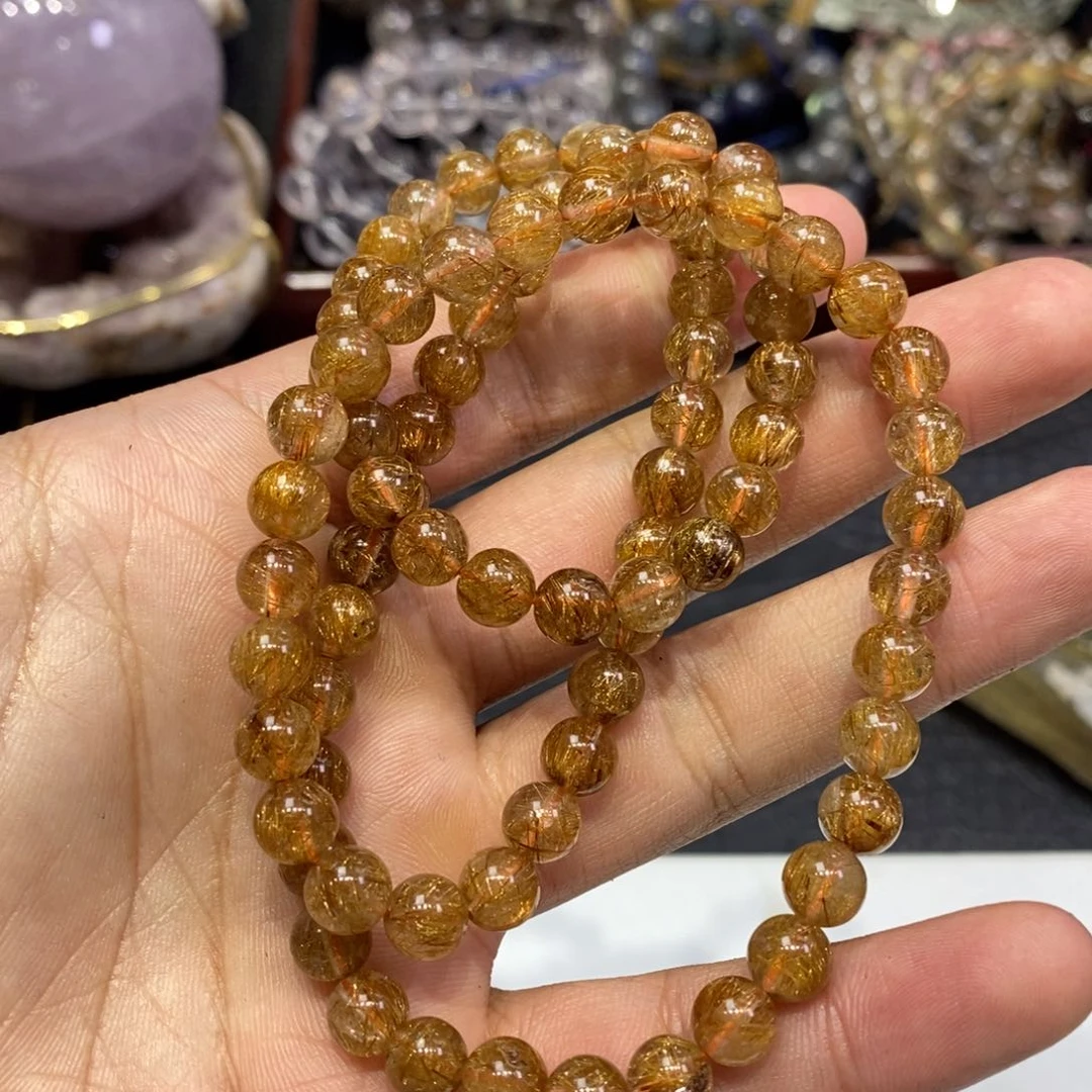 水晶手链未镶嵌同法7mm三圈