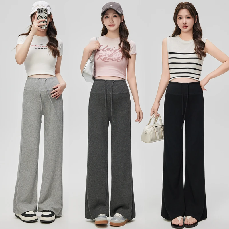 孕妇裤2025新款夏季高腰垂感无托腹喇叭裤休闲百搭微喇阔腿长裤子