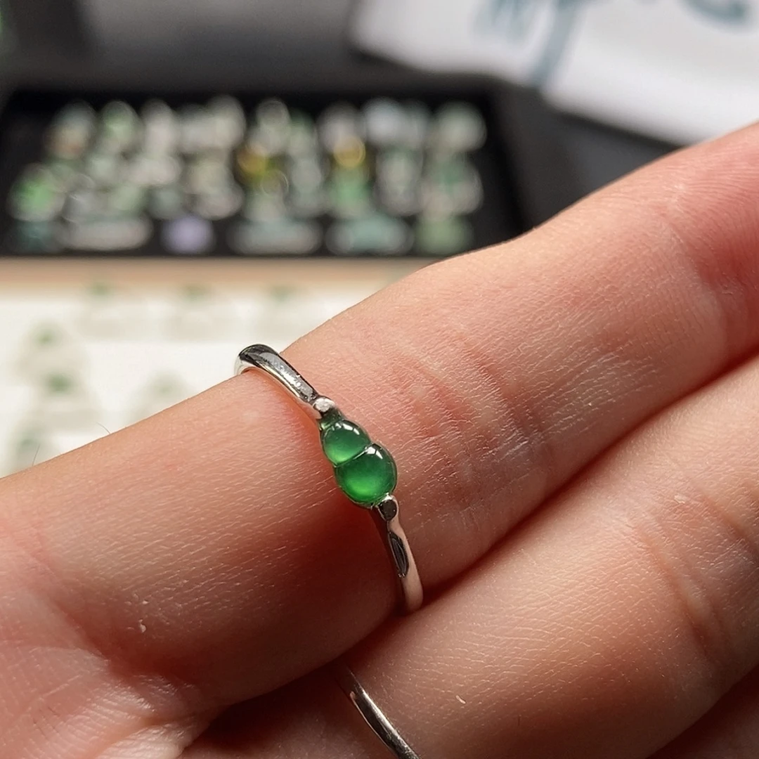 翡翠银S925镶嵌戒指