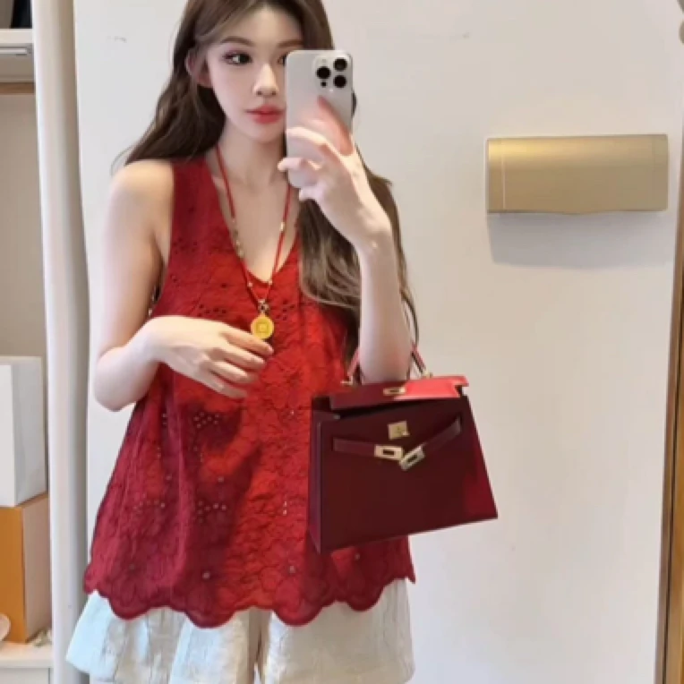 1024 提花原点棉麻背心