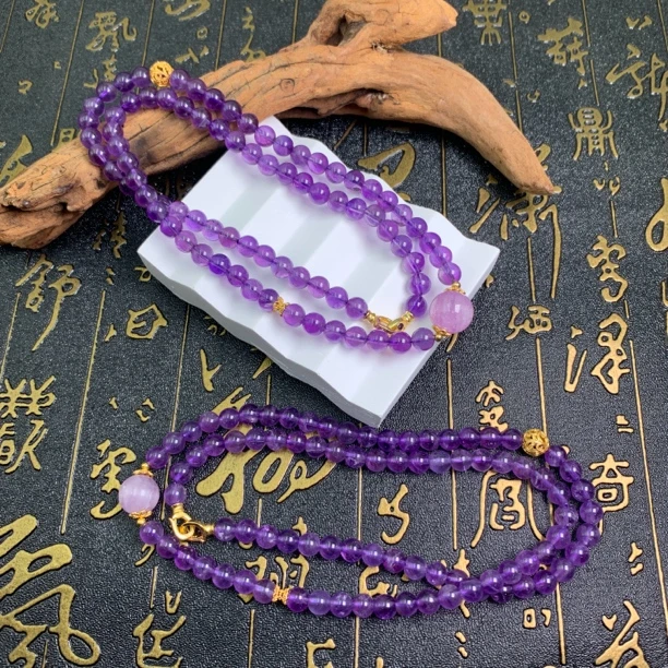 紫水晶项链-多样性发一-250307010【尺寸约6mm】