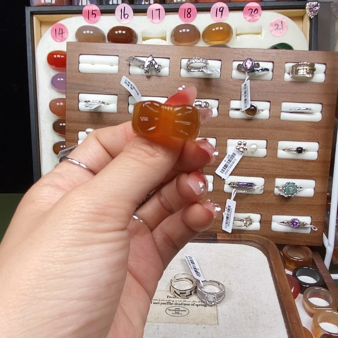 ℋ***࿐玛瑙/玉髓未镶嵌戒指