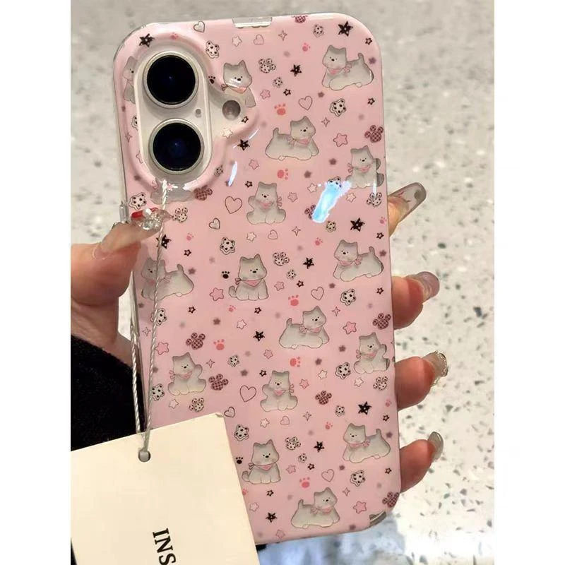 粉底满屏西高地适用iPhone16高透手机壳华为vivo小米oppo防摔保护