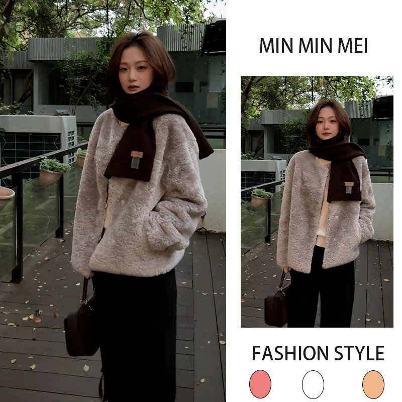 巨好看的两件套冬装2025新款毛绒绒外套搭配显瘦休闲裤两件套装