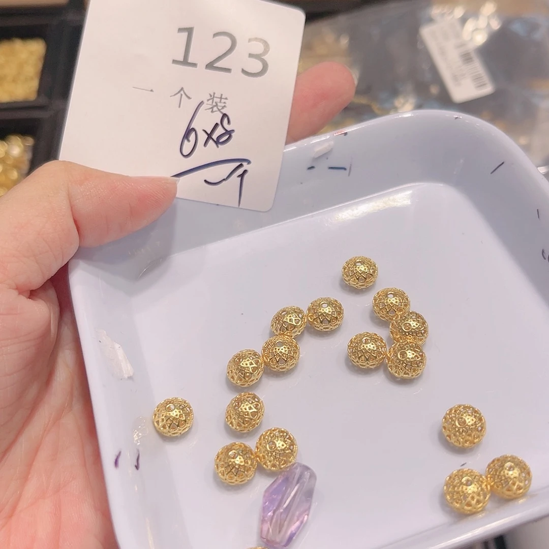 水晶珠宝半成品银S925镀金镶嵌123