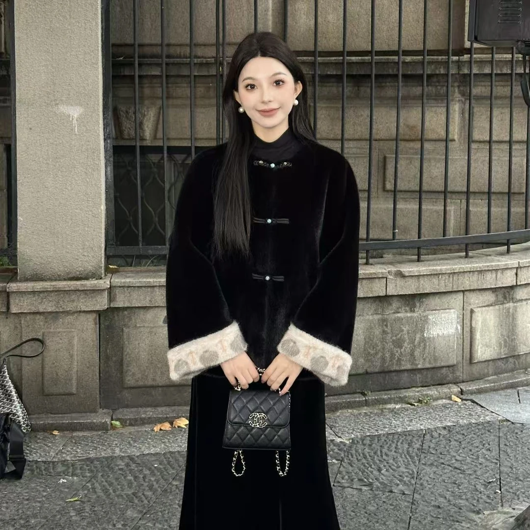 【猫七七】Liixu秋冬新款新中式外套百搭半身裙套装Q58TZW5180