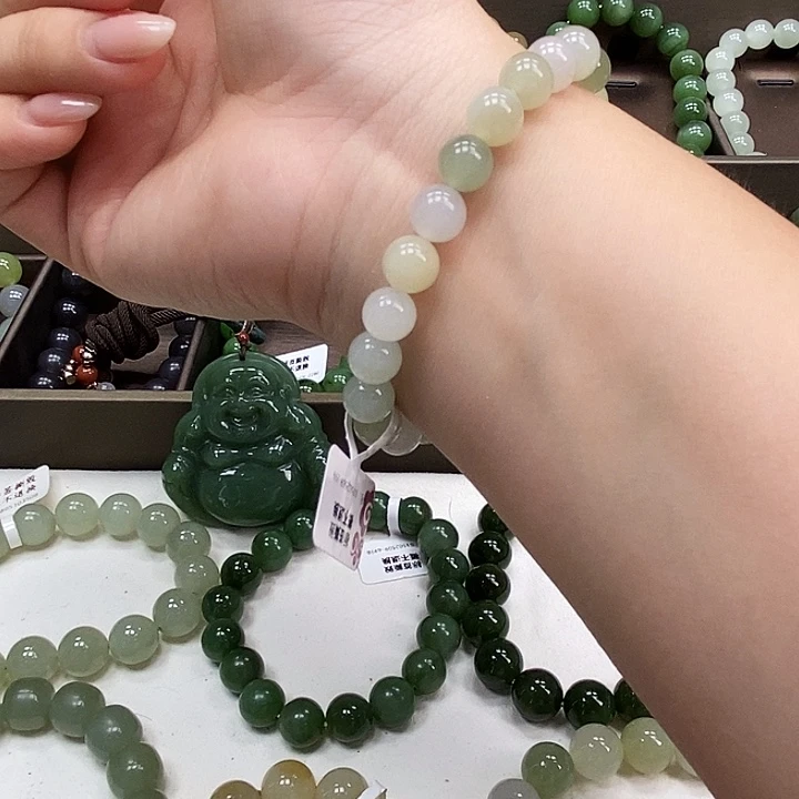 和田玉未镶嵌手串8多宝