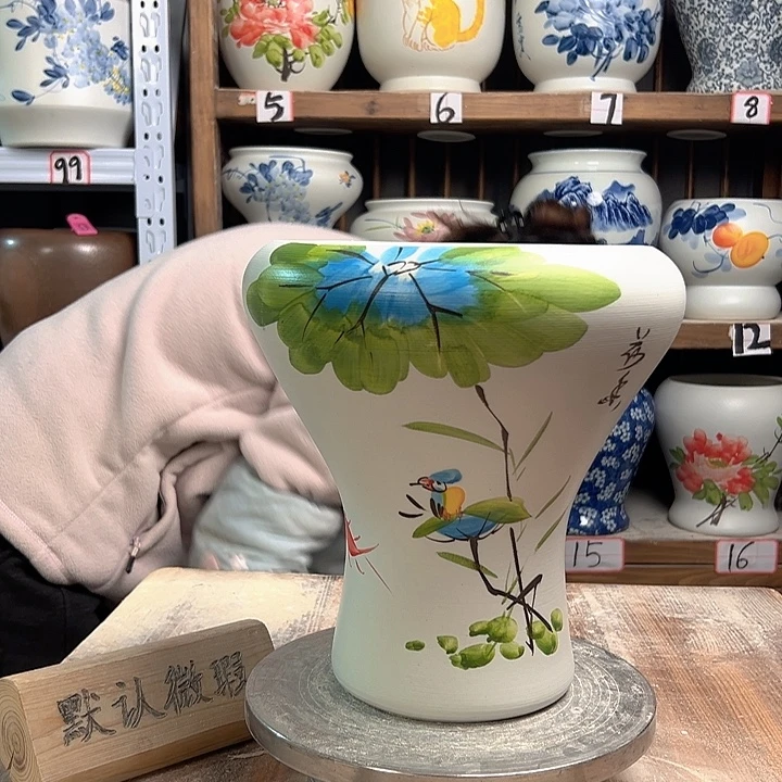 陶火窝荷花鸟款新款请陶瓷陶瓷