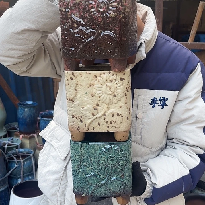 紫砂茶碗三个口径14高度16