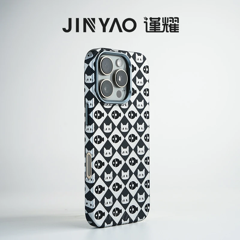 谨耀卡通猫多鱼适用苹果16 ProMax手机壳苹果15简约iphone萌14pro