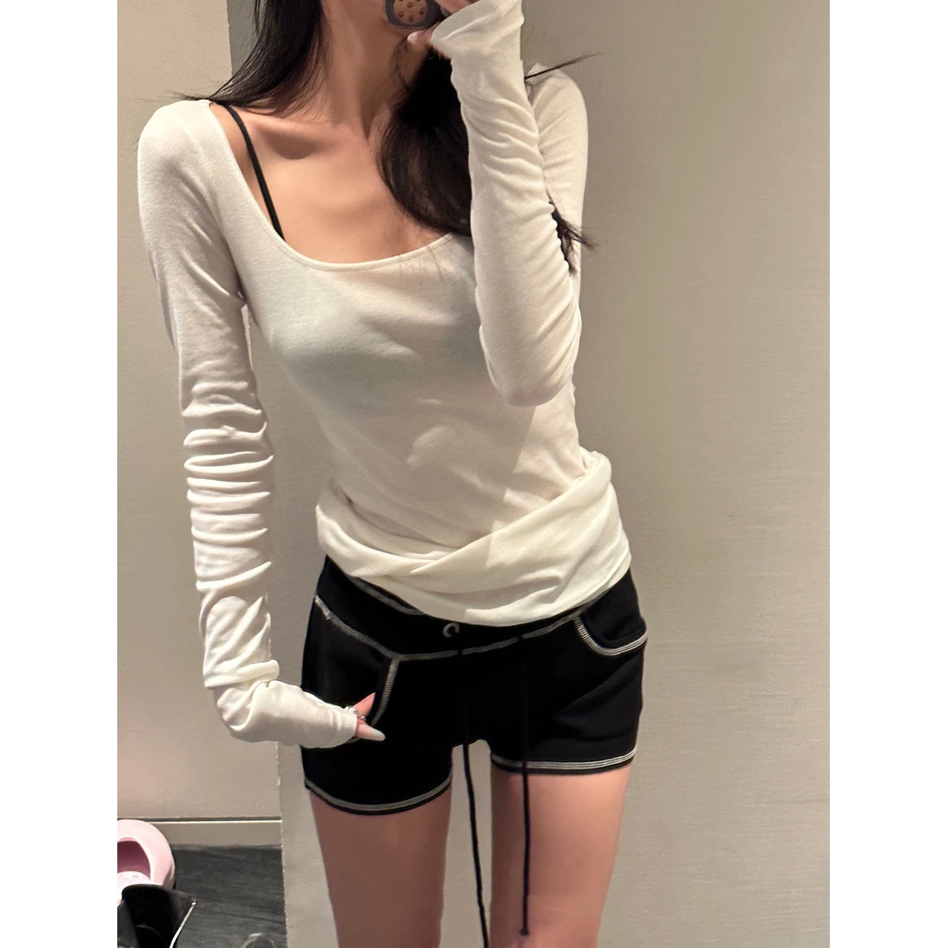 舒软垂垂t 微透防晒长袖T恤春夏季美式薄款显瘦空调衫上衣女