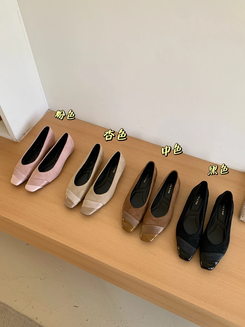 法式单鞋软底跟鞋女鞋2285-16鞋子百搭瓢鞋气质浅口方头时尚春季