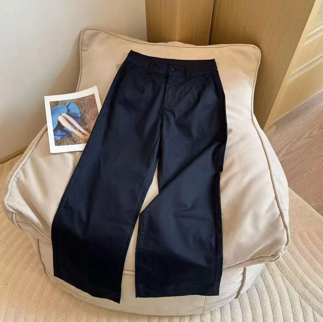 阔腿牛仔裤女夏季2025新款宽松小个子八分九分裤奶奶直筒裤