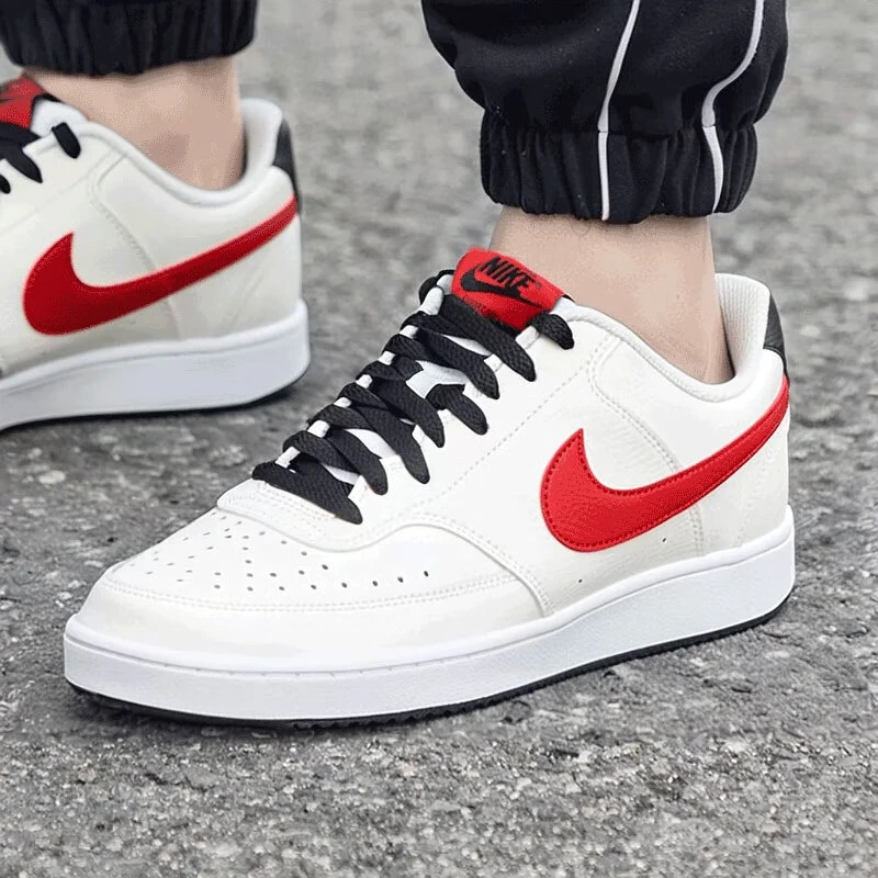 Nike耐克男鞋CourtVisionLow白红板鞋小空军休闲鞋时尚【流光风】