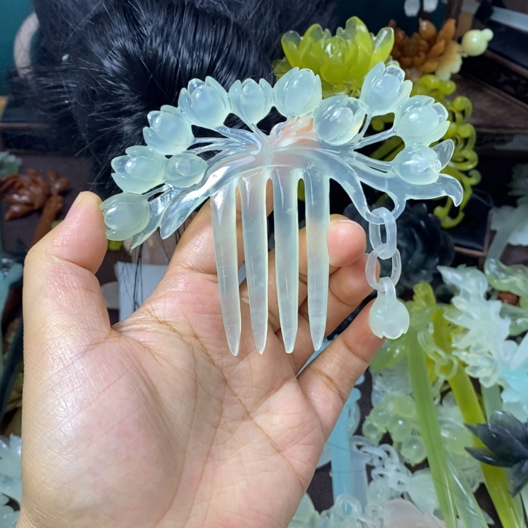 蛇纹石玉未镶嵌发饰