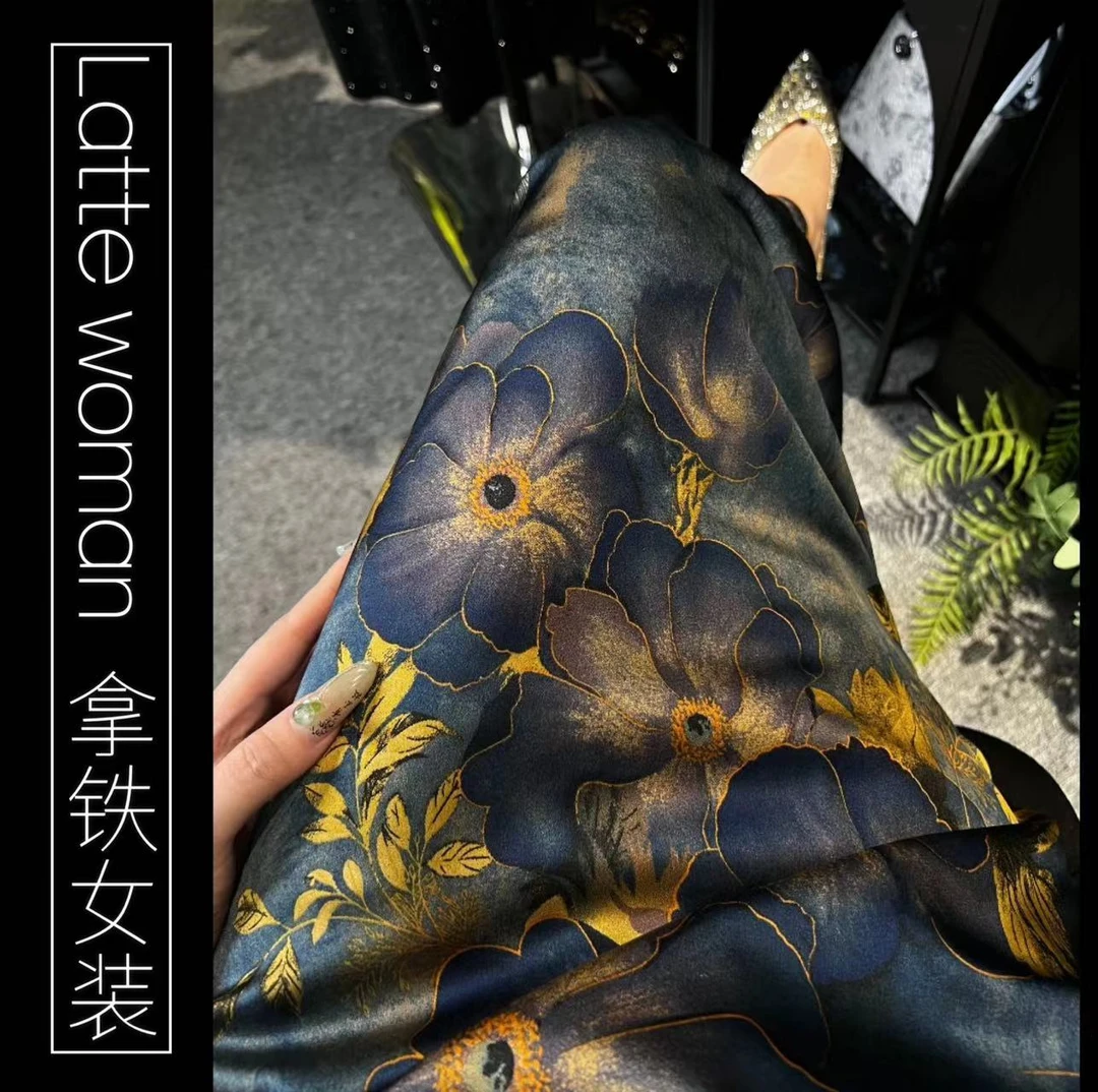 （空谷幽兰）夏季新款设计师百搭气质显瘦开叉弹力腰半裙C118-35