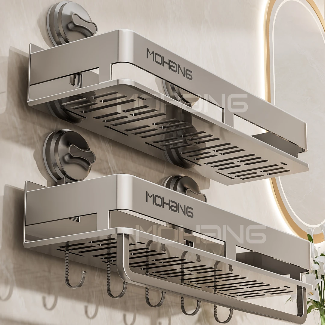 可移动枪灰吸盘置物架浴室卫生间免打孔洗漱台壁挂墙上厕所收纳架