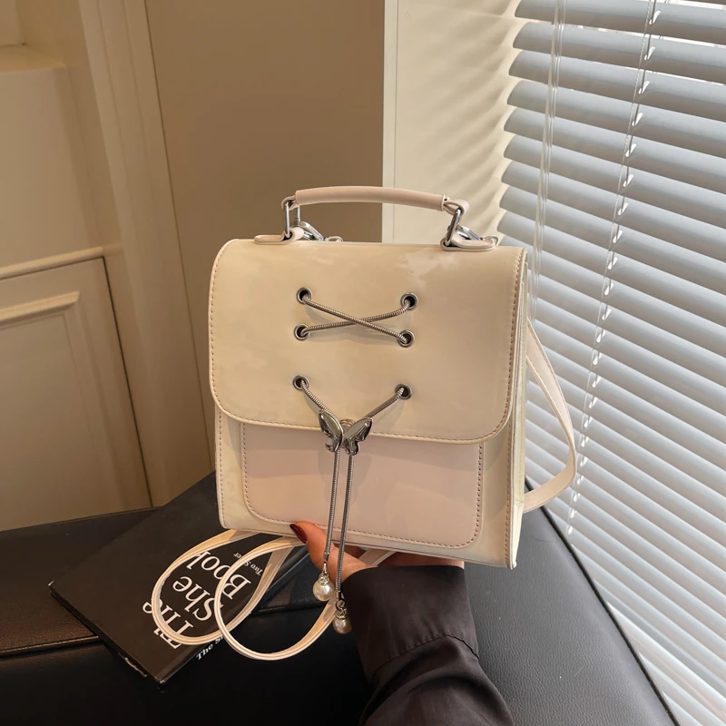 简约学院风工装风韩式双肩包休闲日系athflow风气质大学生女包包