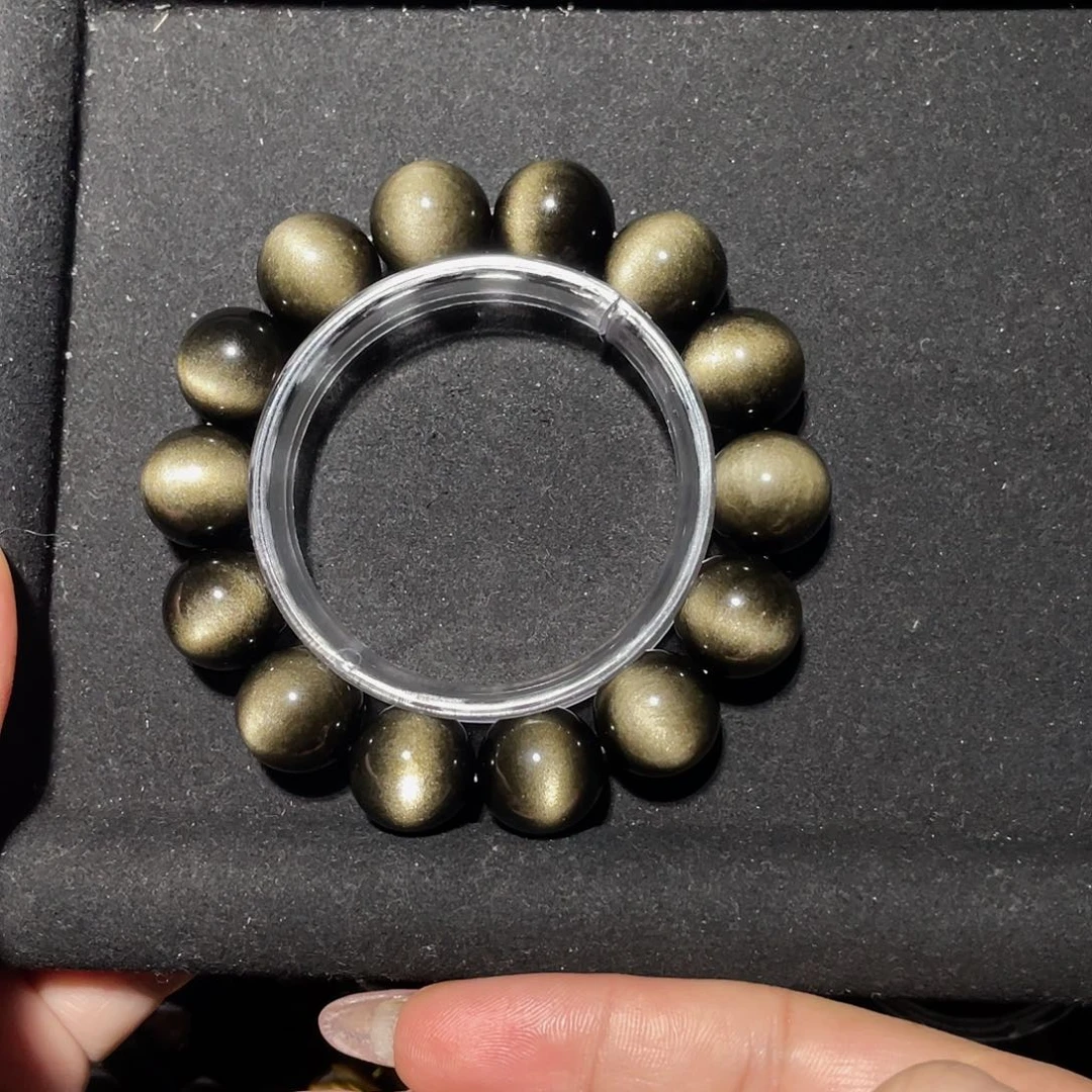 四***两黑曜岩未镶嵌手链