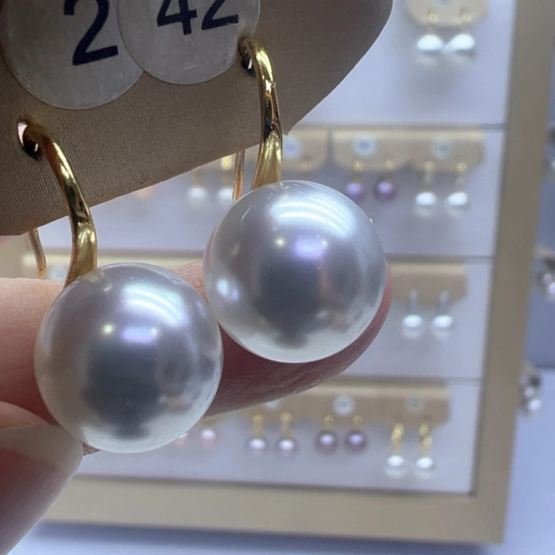 银S925镶嵌淡水珍珠耳饰
