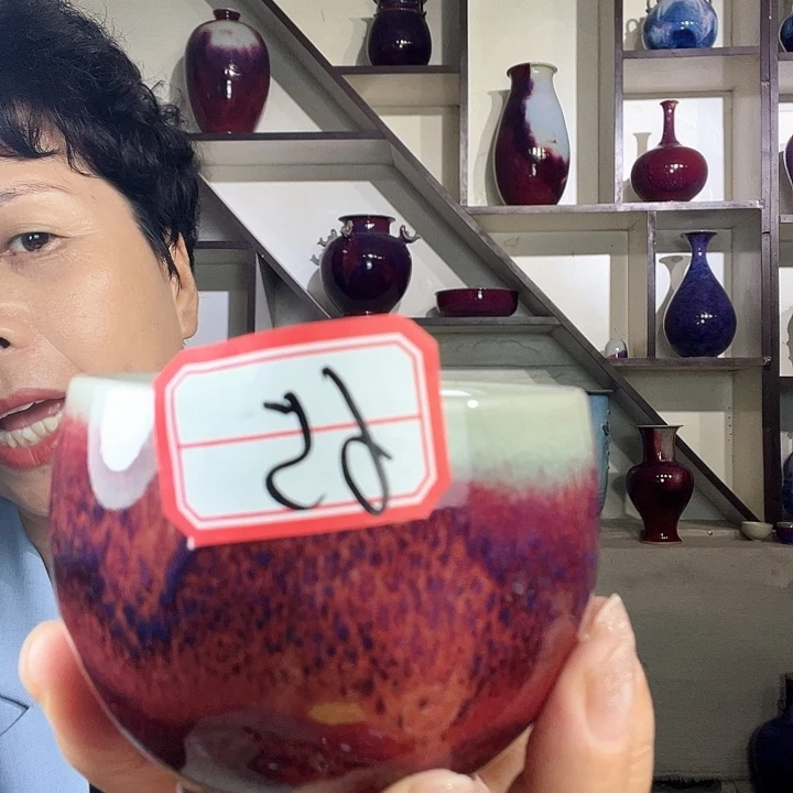 瓷片钧瓷手工艺品杯子