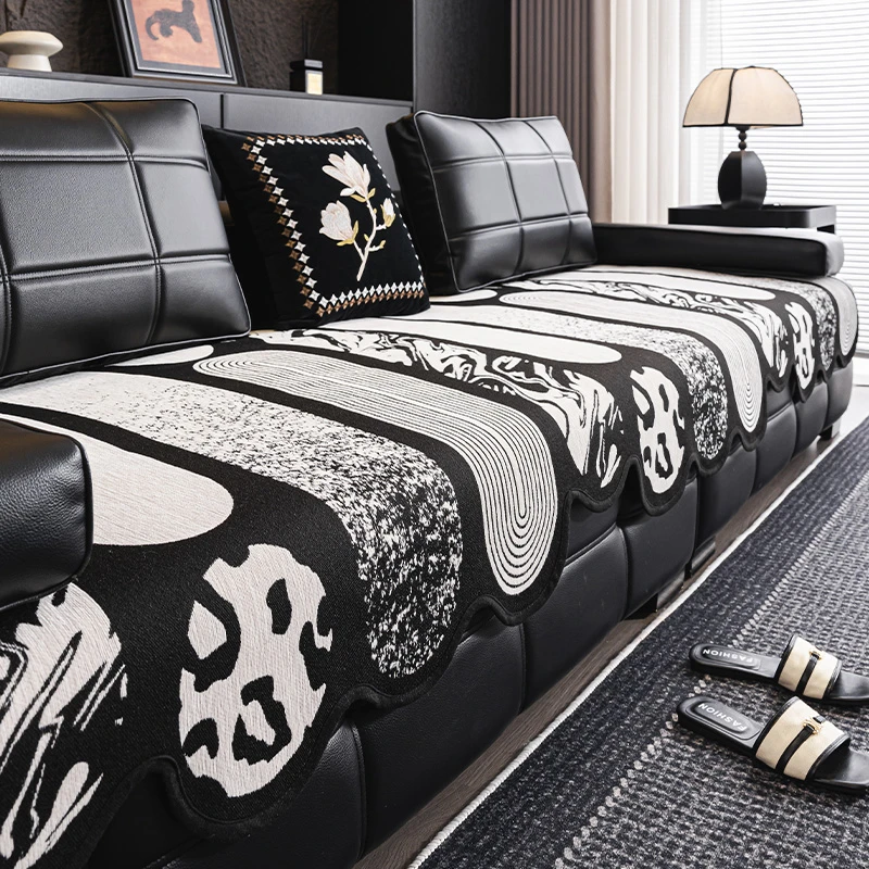 轻奢高级感异形沙发垫四季通用沙发盖布固定防滑套罩盖巾同款靠背