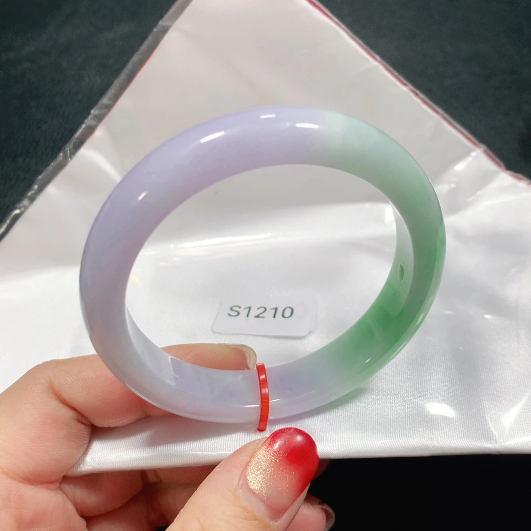 翡翠未镶嵌手镯春彩半山水S1210-03