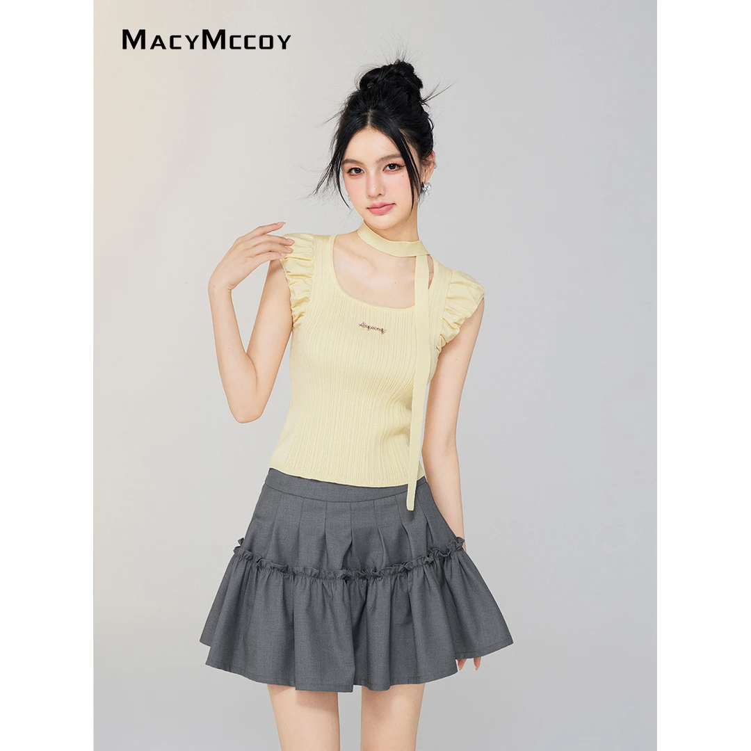 【毛毛专享】MacyMccoy泡泡袖针织上衣