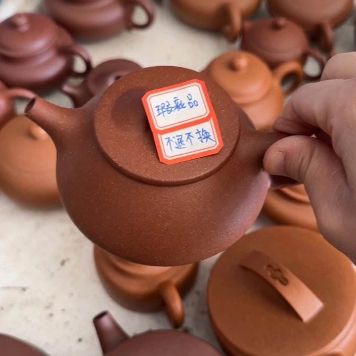 兴***周紫砂茶壶红降坡泥250cc
