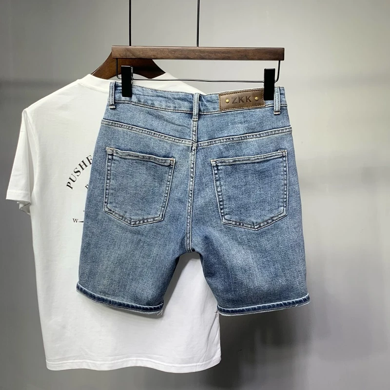 2025夏季薄款五分牛仔裤男潮流百搭外穿休闲中裤美式高街痞帅短裤
