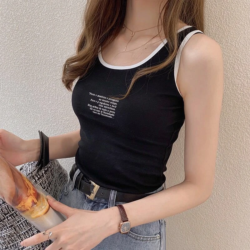 吊带背心女外穿网红美背黑色打底上衣白色夏季内穿适用无袖t恤女