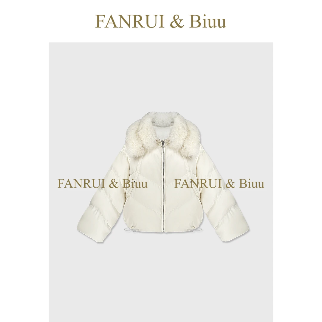 FANRUI/泛芮 「轻奢暖屿」狐狸毛领拼接锁温保暖高级感羽绒服B19904