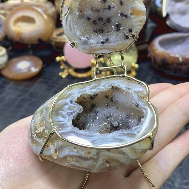 未镶嵌珠宝半成品紫晶蚕丝盆
