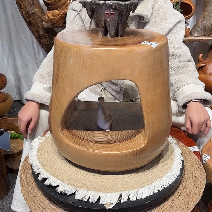 香樟木香樟木根雕凳子一物一拍编号867长33宽30高39