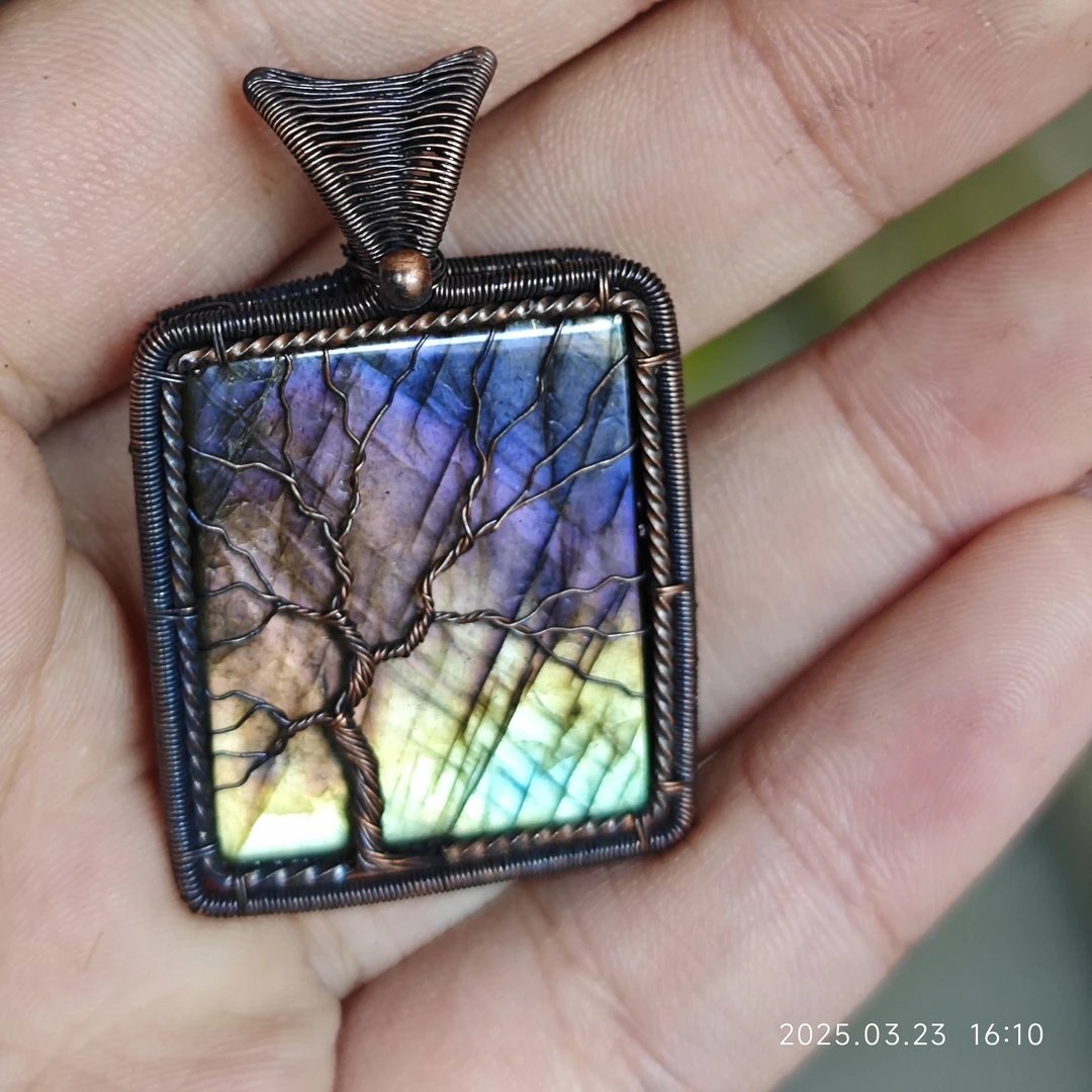 不锈钢项链 双面彩色小树编织项链