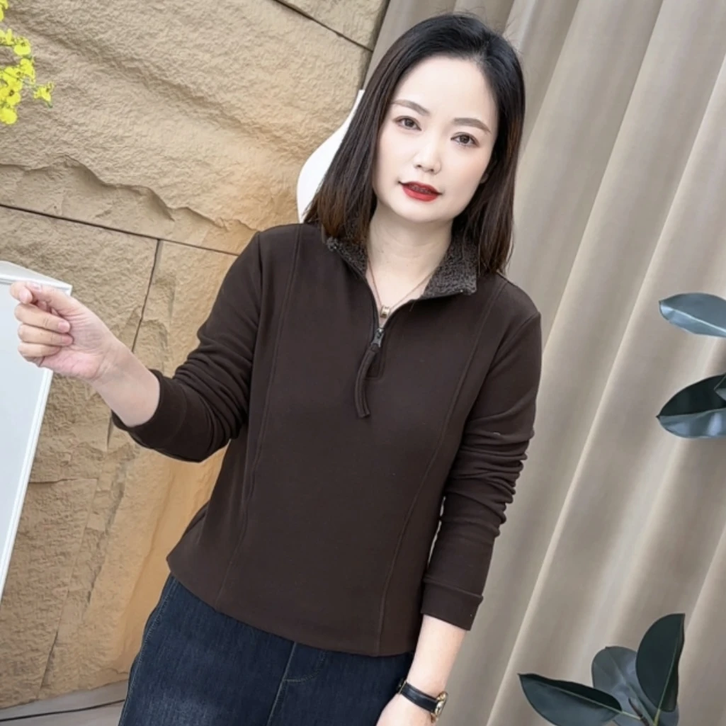 冬季新款爆款网红款洋气百搭保暖舒适宽松女士卫衣上衣5611