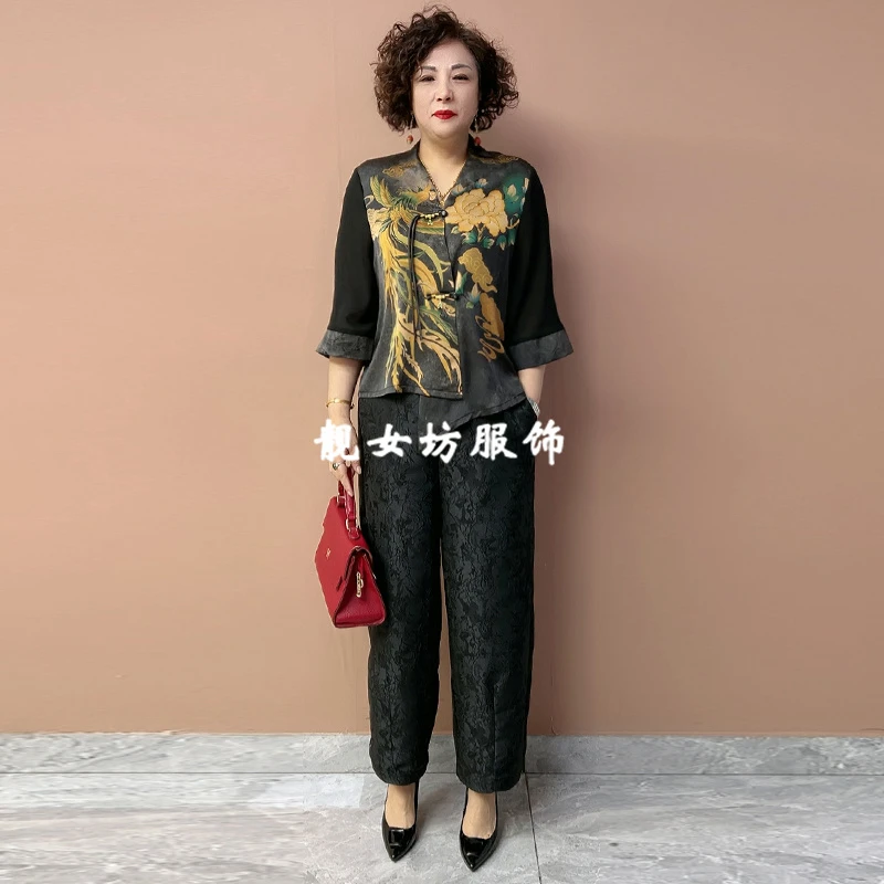 休闲萝卜裤子女春夏新款纯色提花高档松紧腰九分裤时髦洋气花苞裤