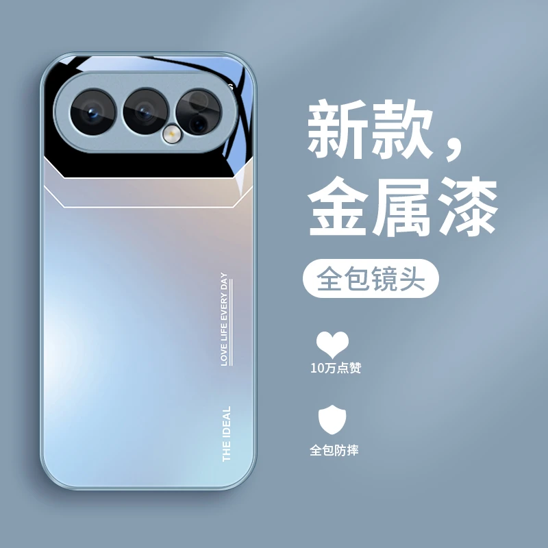 渐变字母适用荣耀500手机壳荣耀500Pro玻璃壳简约女款硅胶新款金