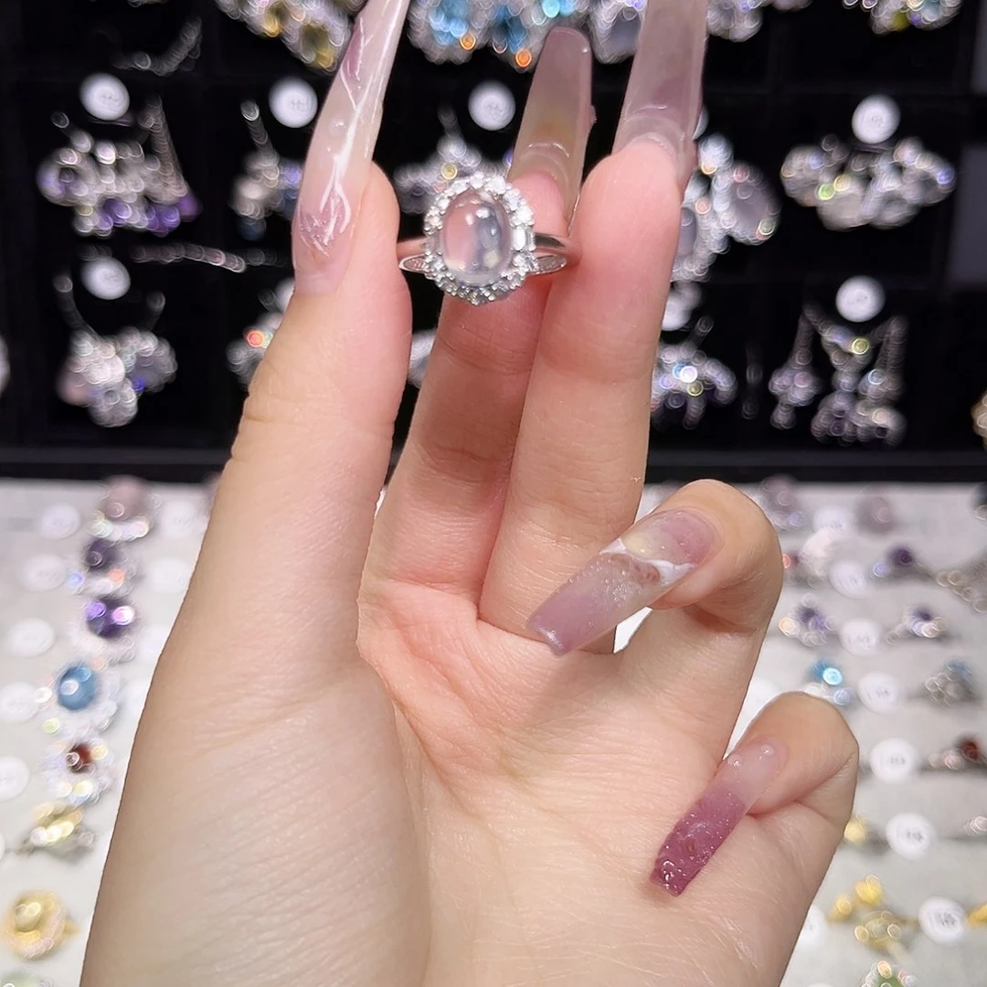 芙蓉石耳饰银S925镶嵌