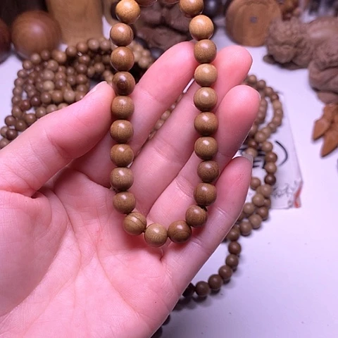 檀香木手串/手链檀香黑肉0.8/25单圈顺纹