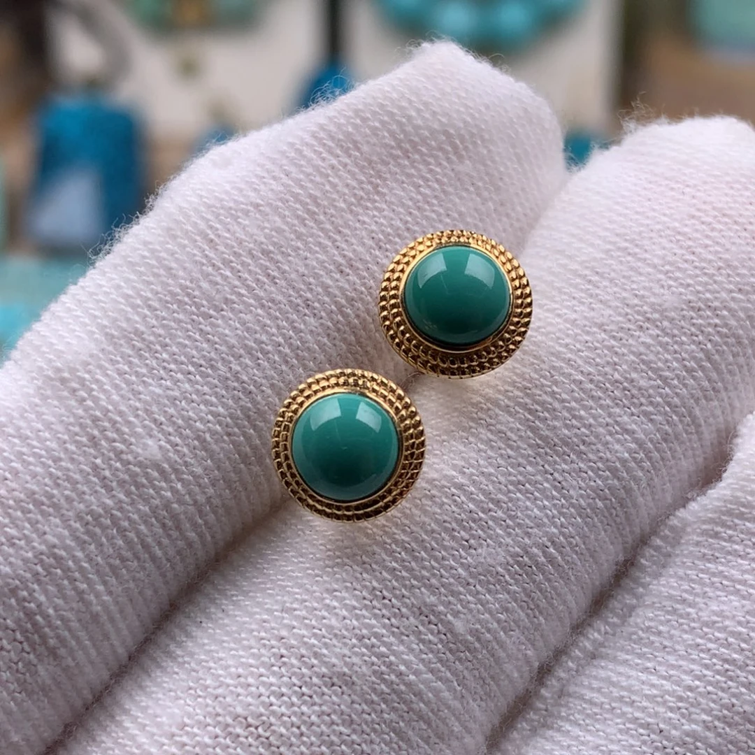 绿松石18K金镶嵌珠宝奇石
