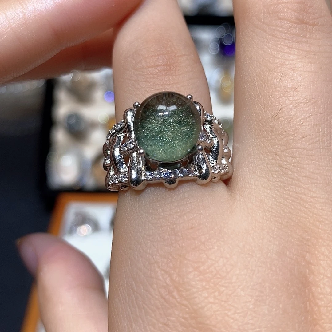 银S925镶嵌戒指水晶