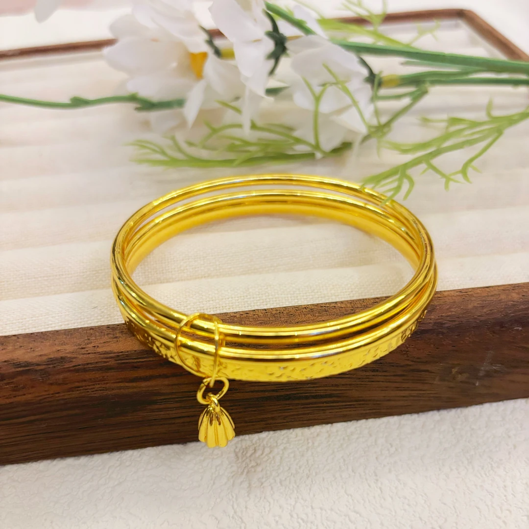 纯铜手镯 古法碎碎冰三个圈口64圈口个性款手镯6632