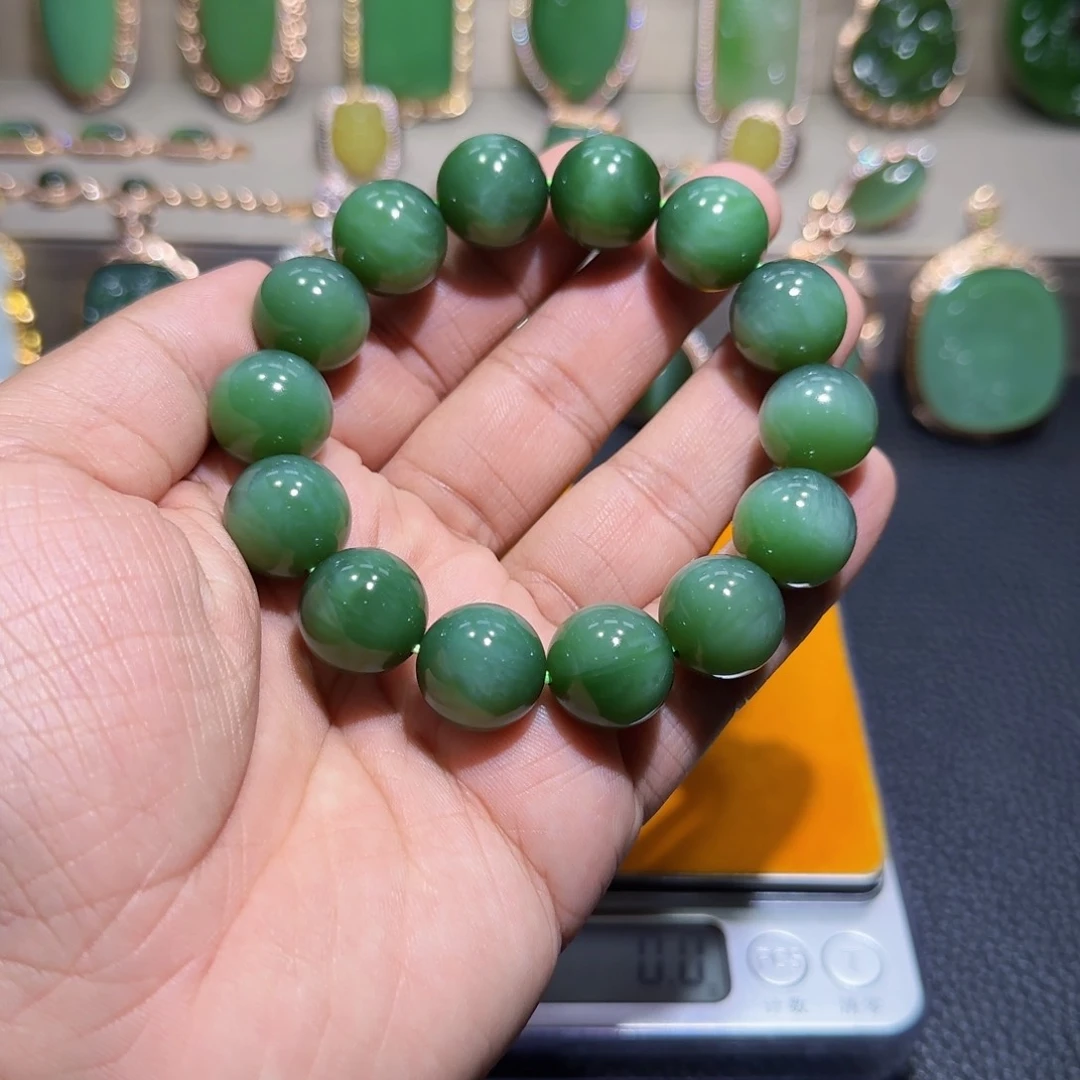 和田玉（碧玉）手链未镶嵌一****～