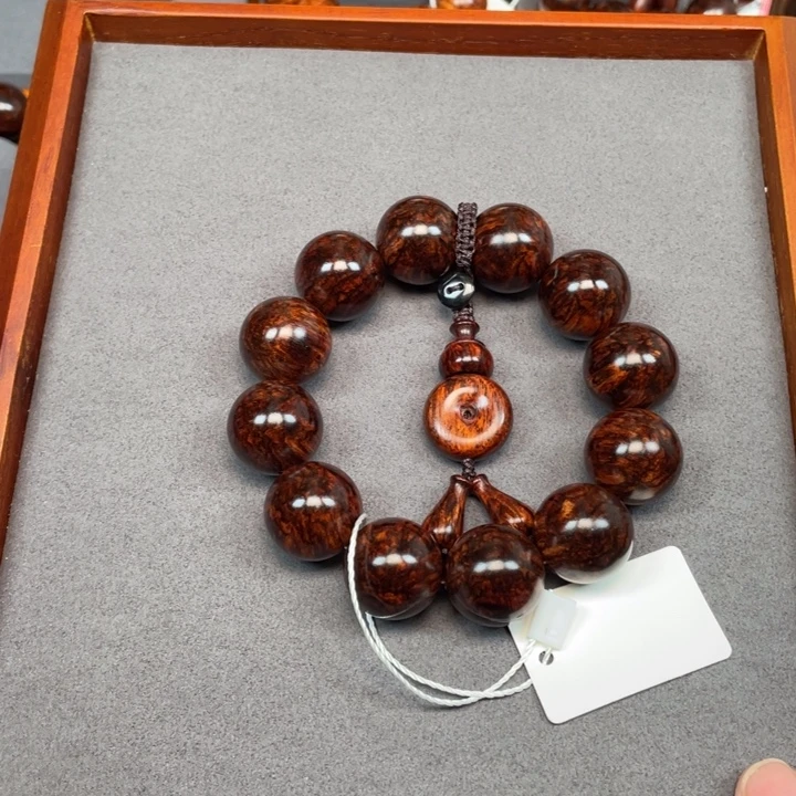 李***妥手串/手链黄花梨/降香黄檀海南黄花梨爆满龙鳞瘤疤20