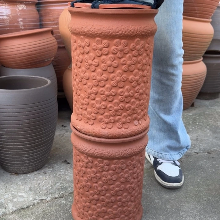 紫砂花盆口20高30宜兴紫砂瑕疵小花模糊