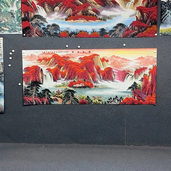 国画小八尺山水一副