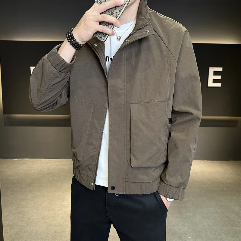 TUCANO啄木鳥/春秋季男透气显瘦痞帅立领夹克连帽休闲复古工装风